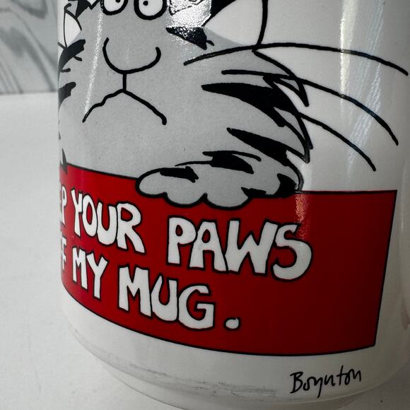 Vintage 80s Sandra Boynton “Keep Your Paws Off My Mug” Mug - Picture 2 of 6